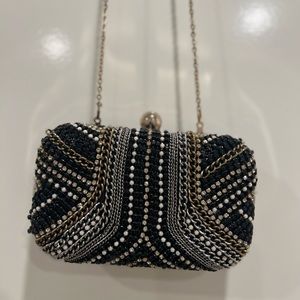 Zara evening clutch with shoulder chain strap